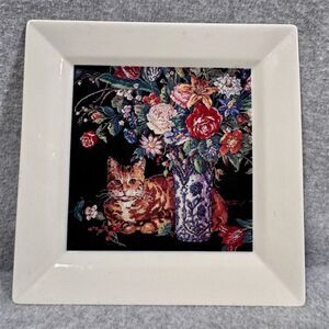 Vintage Hallmark Cat with Bouquet Decorative Plate by Klaus Kuntscher